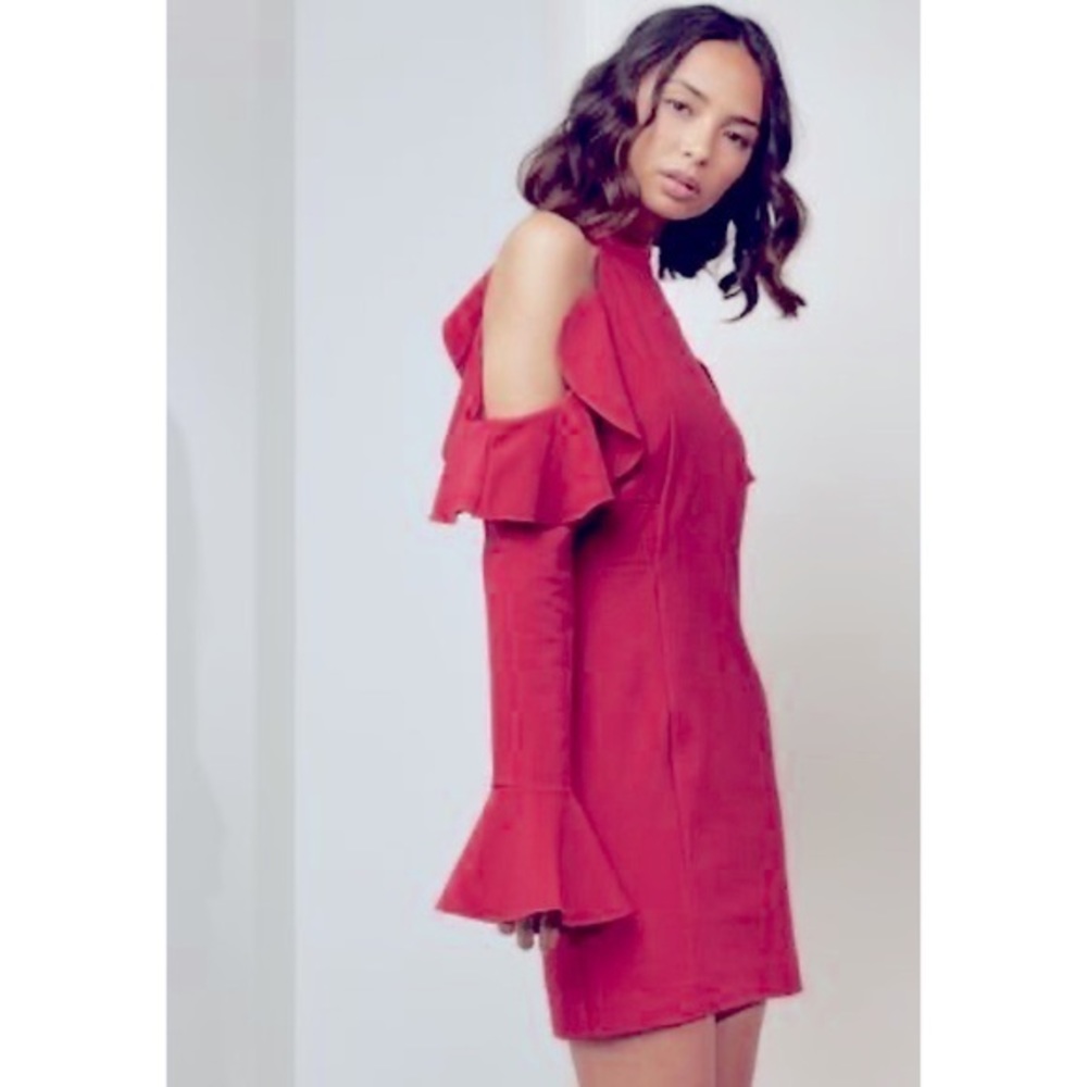 Free People Cold Shoulder Raspberry Dress Size Small - Picture 4 of 4